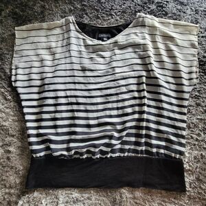 Women's AB Studio Blouse Black White Cream Size XL